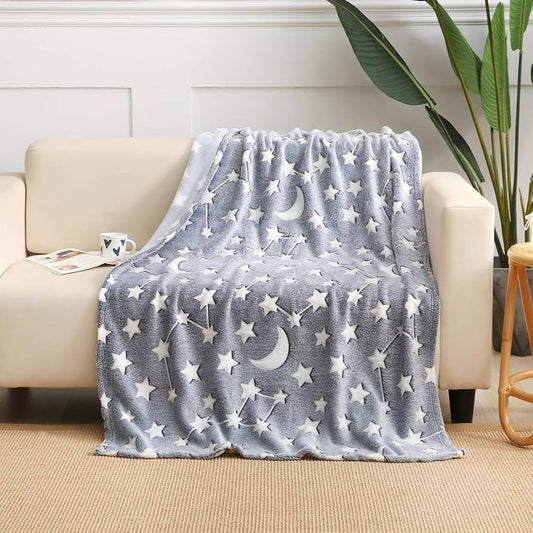 Moon & Stars Luminous Throw Blanket
